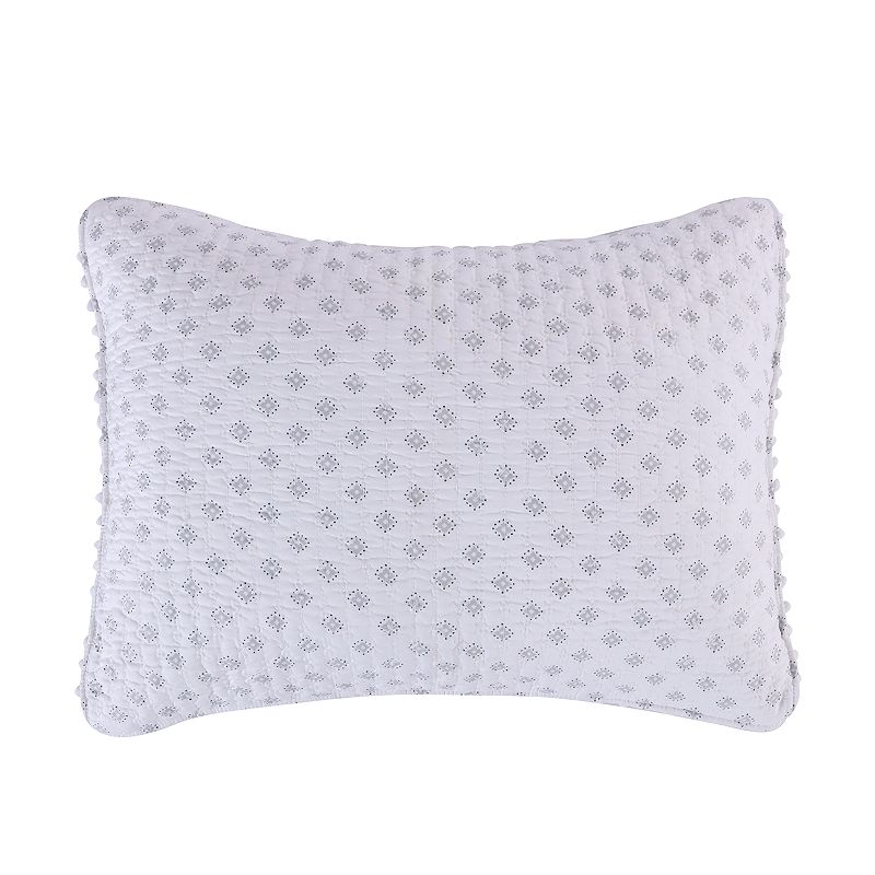 76698358 Levtex Home Regina Standard Sham, Grey, Std Sham sku 76698358