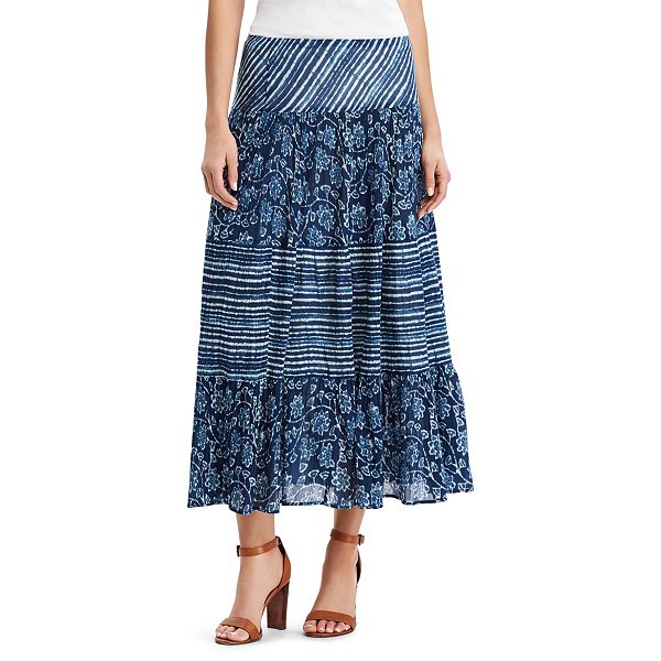 Women's Chaps Tiered ALine Maxi Skirt