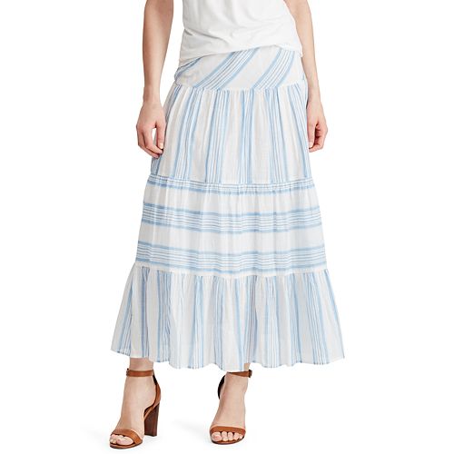 Women's Chaps Tiered ALine Maxi Skirt