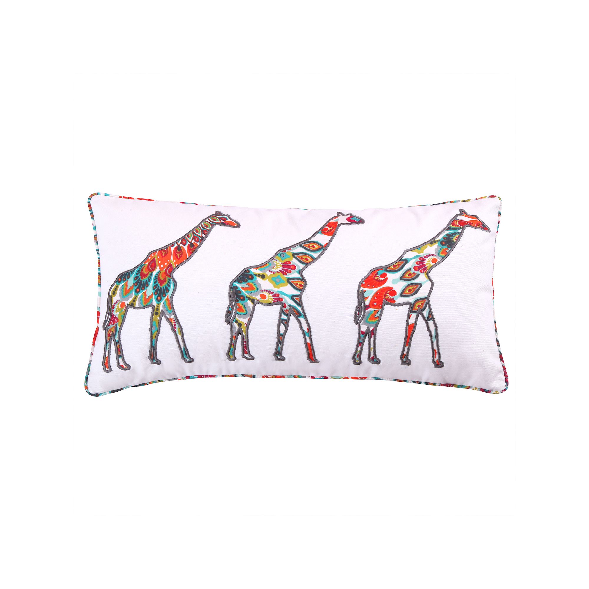 Levtex Home Mirage Applique Giraffes Oblong Throw Pillow, Beige