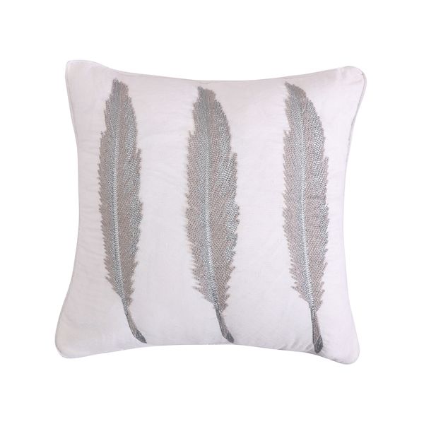 Levtex Mirage SilverTone Feathers Throw Pillow