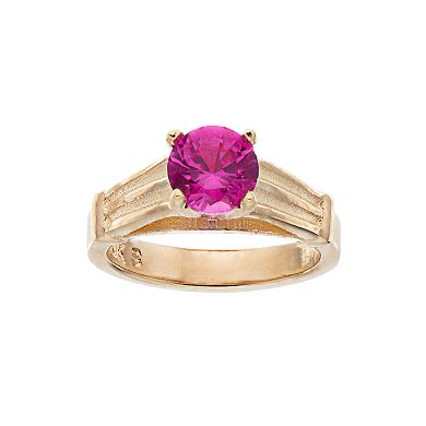 My Petite Ring 10k Gold Cubic Zirconia Birthstone Ring Charm