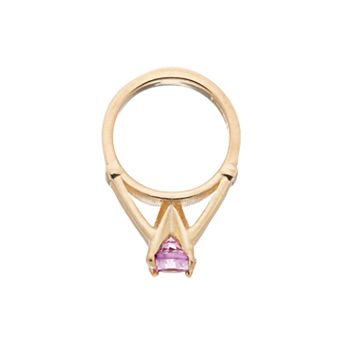 My Petite Ring 10k Gold Cubic Zirconia Birthstone Ring Charm