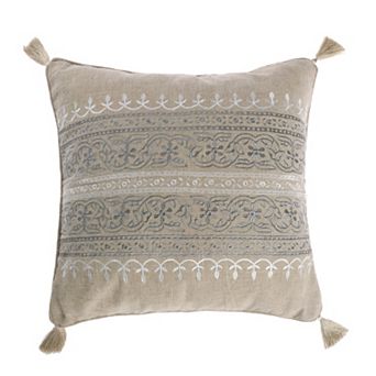 Levtex Home Reno Embroidered Burlap Throw Pillow