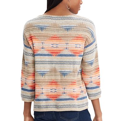 Women's Chaps Southwestern Print Boatneck Sweater