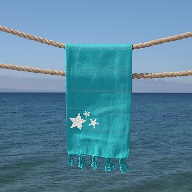 Linum Home Textiles Summer Fun Glittery Starfish Pestemal Beach Towel 