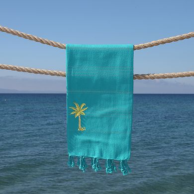 Linum Home Textiles Summer Fun Breezy Palm Tree Pestemal Beach Towel 