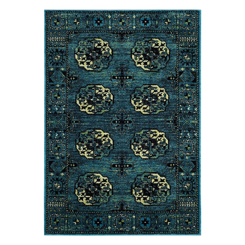 Safavieh Vintage Hamadan Mikken Framed Medallion Rug, Blue, 5X7.5 Ft