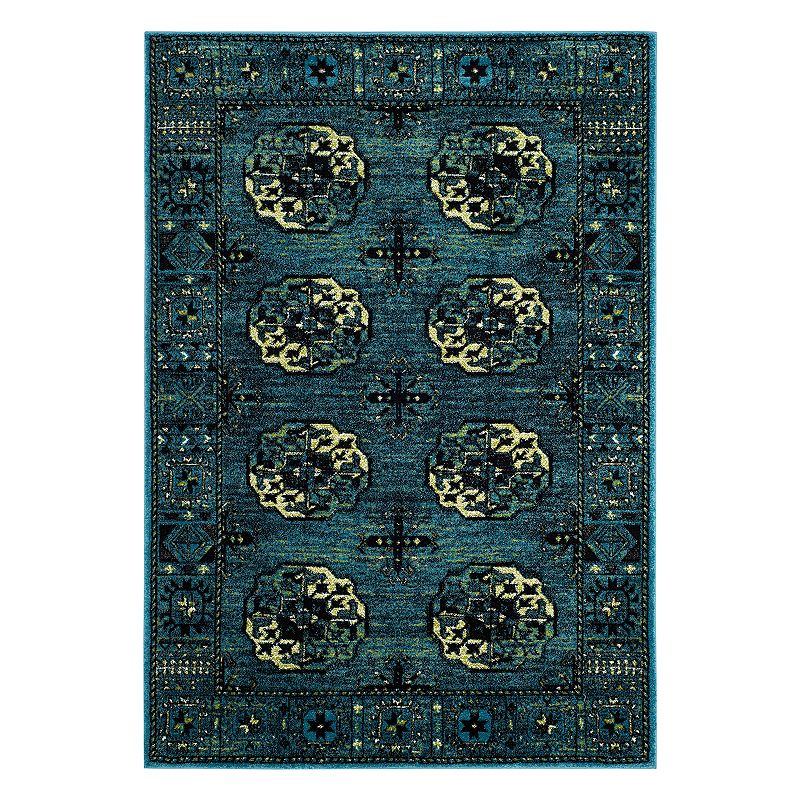 Safavieh Vintage Hamadan Mikken Framed Medallion Rug, Blue, 5X7.5 Ft