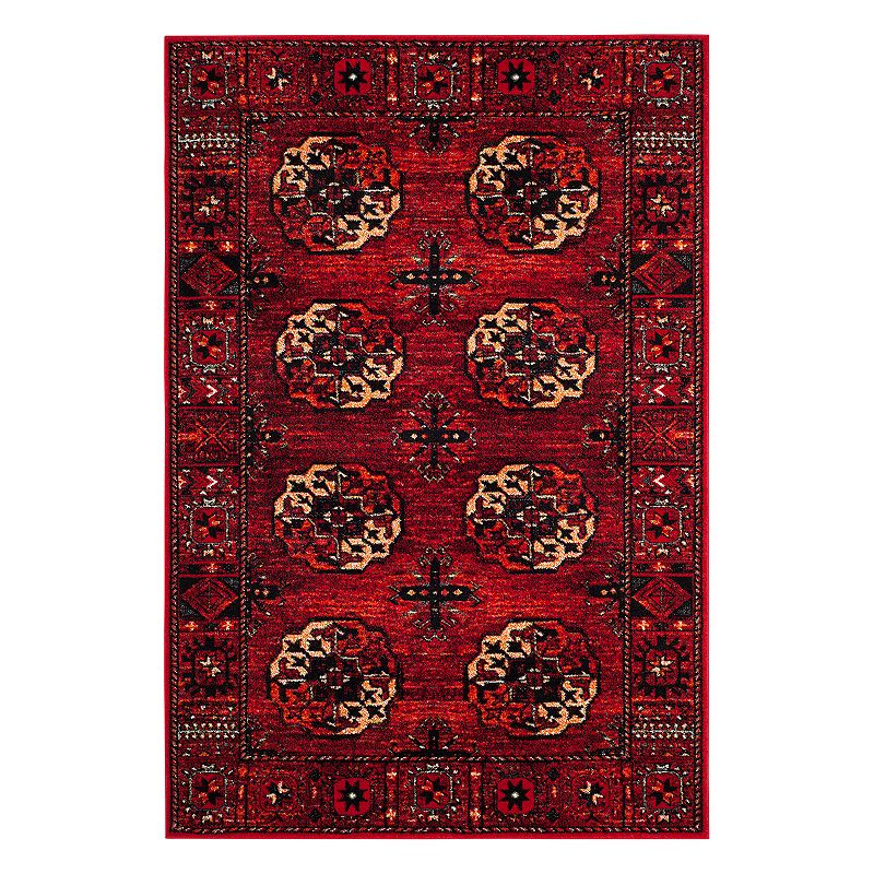 Safavieh Vintage Hamadan Mikken Framed Medallion Rug, Red, 6.5Ft Sq