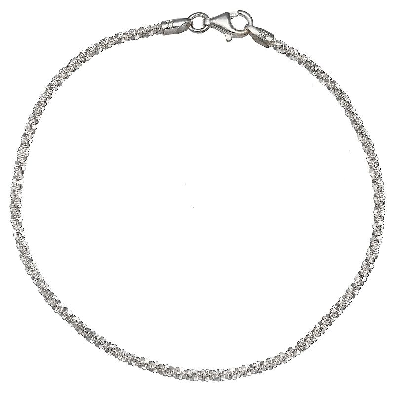 PRIMROSE Sterling Silver Popcorn Chain Bracelet, Womens, Size: 8