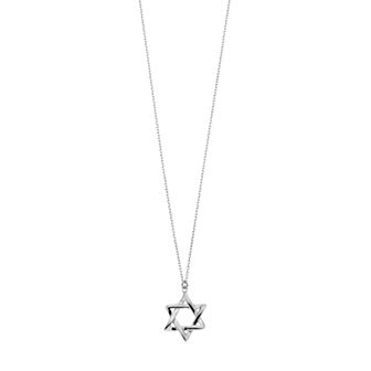 Argento Bella Sterling Silver Star of David Pendant Necklace