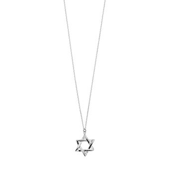 Argento Bella Sterling Silver Star of David Pendant Necklace