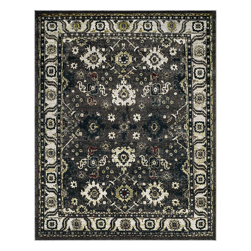 Safavieh Vintage Hamadan Beric Framed Medallion Rug, Dark Grey, 6.5X9 Ft