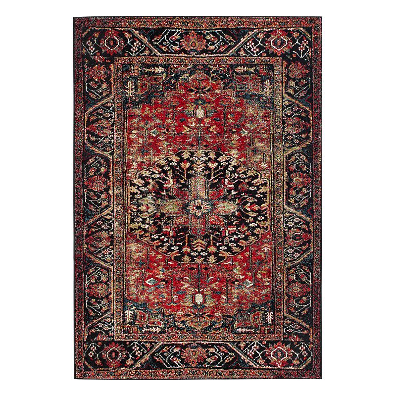 Safavieh Vintage Hamadan Thoros Framed Medallion Rug, Red, 8X10 Ft