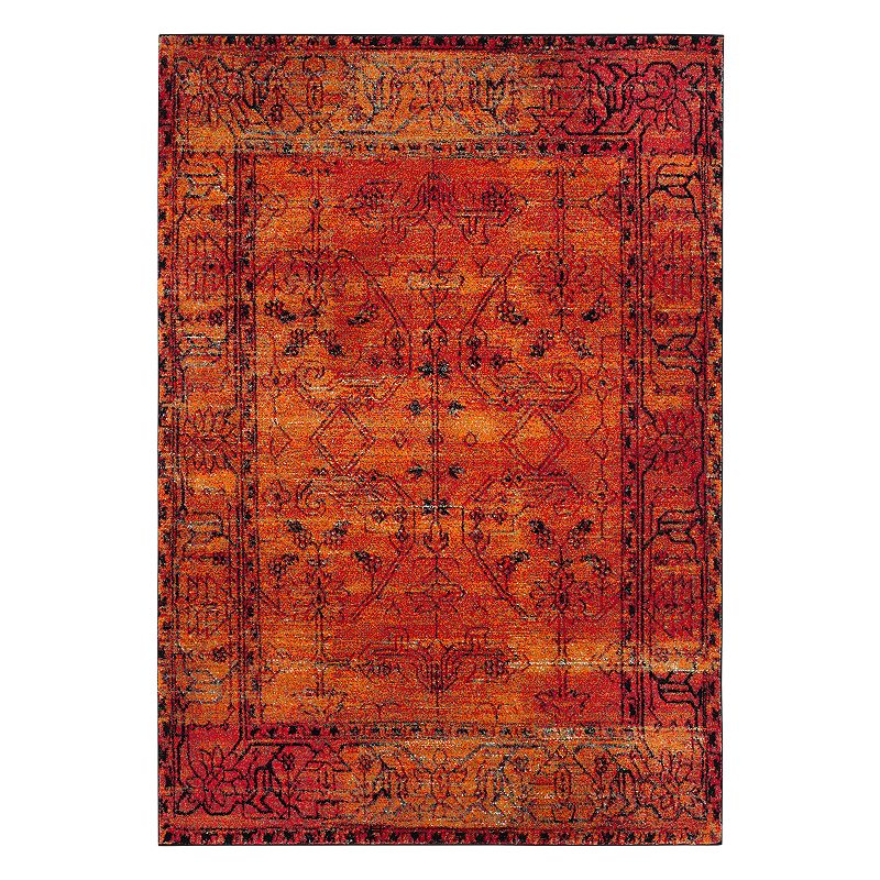 Safavieh Vintage Hamadan Jory Framed Floral Rug, Orange, 8X10 Ft