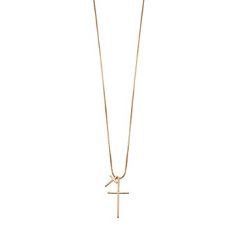 Argento Bella Sterling Silver Double Cross Pendant Necklace