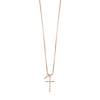 Argento Bella Sterling Silver Double Cross Pendant Necklace