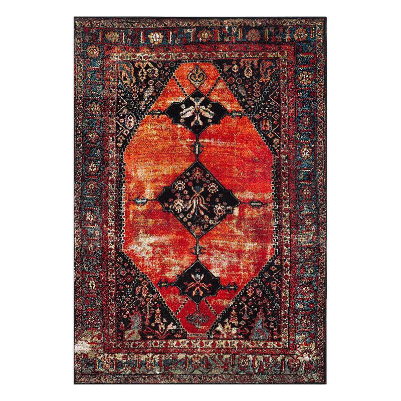 Safavieh Vintage Hamadan Aemon Framed Medallion Rug, Orange, 6.5X9 Ft