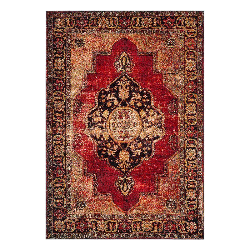 Safavieh Vintage Hamadan Jeyne Framed Medallion Rug, Red, 6.5Ft Rnd