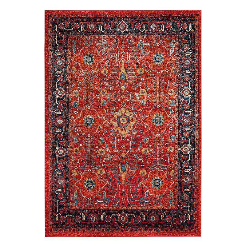 Safavieh Vintage Hamadan Loras Framed Floral Rug, Orange, 6.5Ft Rnd