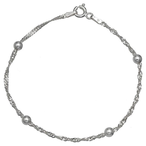PRIMROSE Sterling Silver Singapore Chain Bracelet