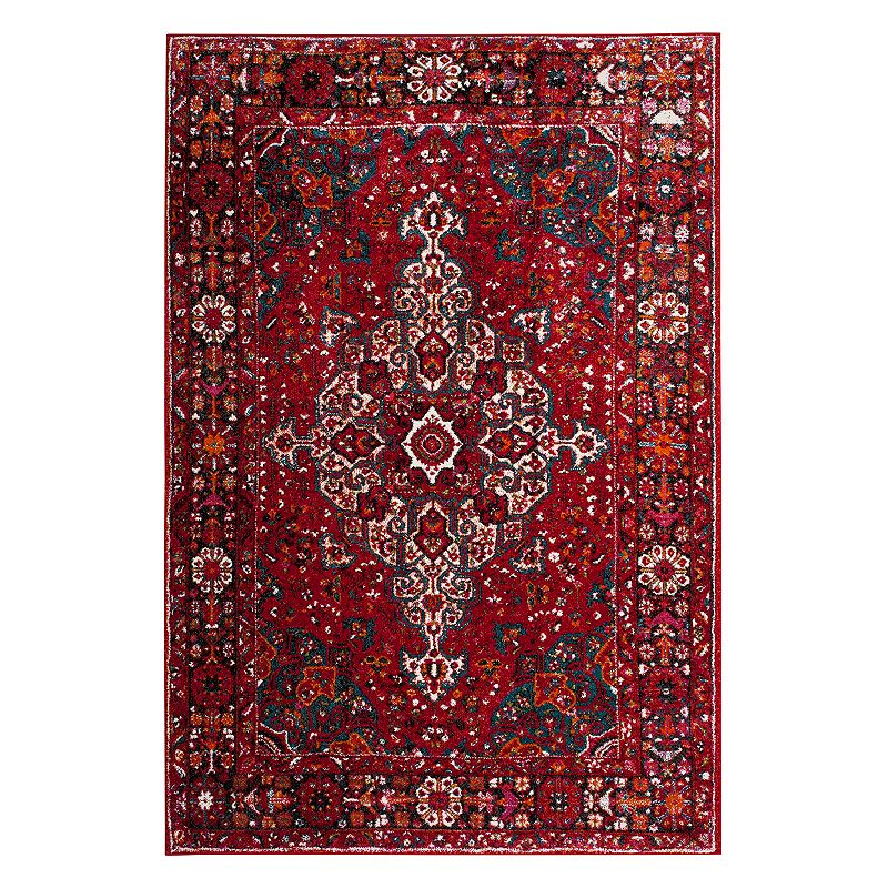 Safavieh Vintage Hamadan Jorah Framed Medallion Rug, Red, 8X10 Ft