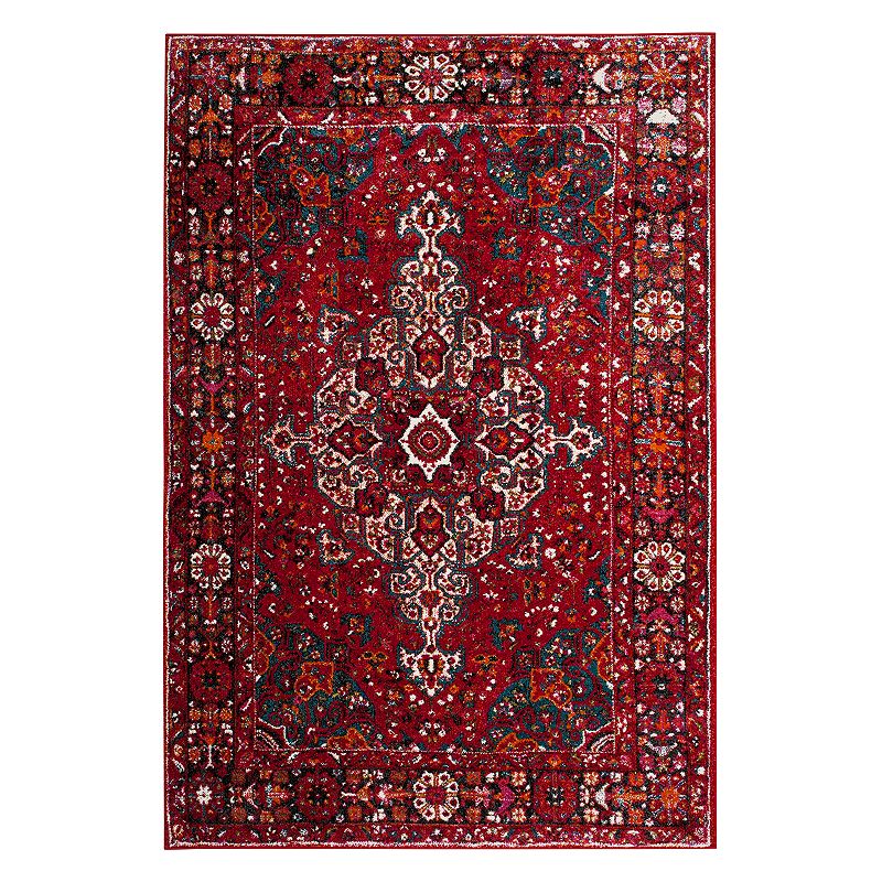 Safavieh Vintage Hamadan Jorah Framed Medallion Rug, Red, 8X10 Ft