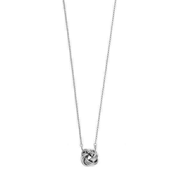 Silver love knot deals necklace