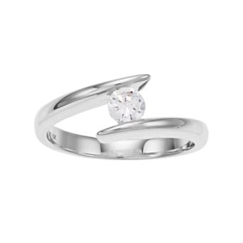 10k White Gold 1/3 Carat T.W. Diamond Open Solitaire Ring