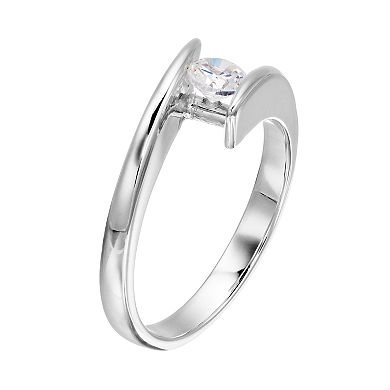10k White Gold 1/3 Carat T.W. Diamond Open Solitaire Ring