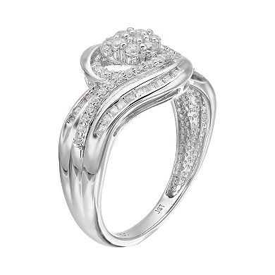 10k White Gold 1/2 Carat T.W. Cluster Diamond Ring