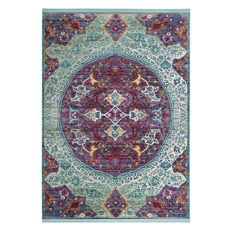 Safavieh Sutton Hallam Framed Floral Rug, Purple, 3X12 Ft