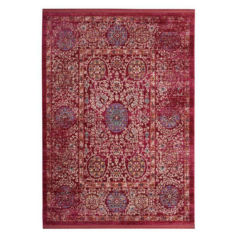 Safavieh Sutton Kingly Framed Floral Rug, Pink, 4X6 Ft