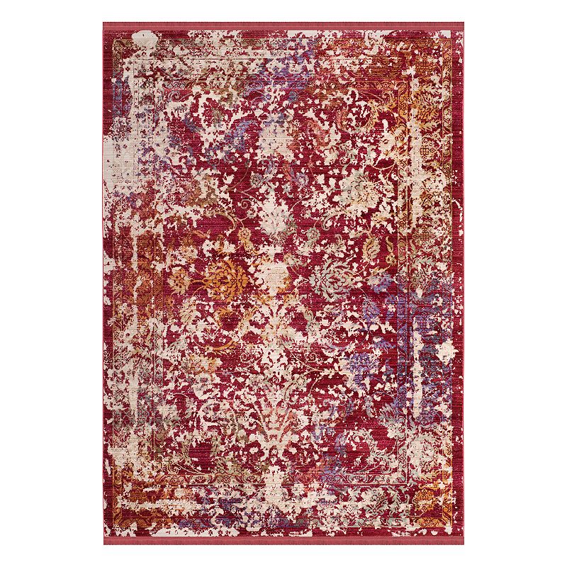 Safavieh Sutton Chapel Framed Floral Rug, Pink, 6FT Sq