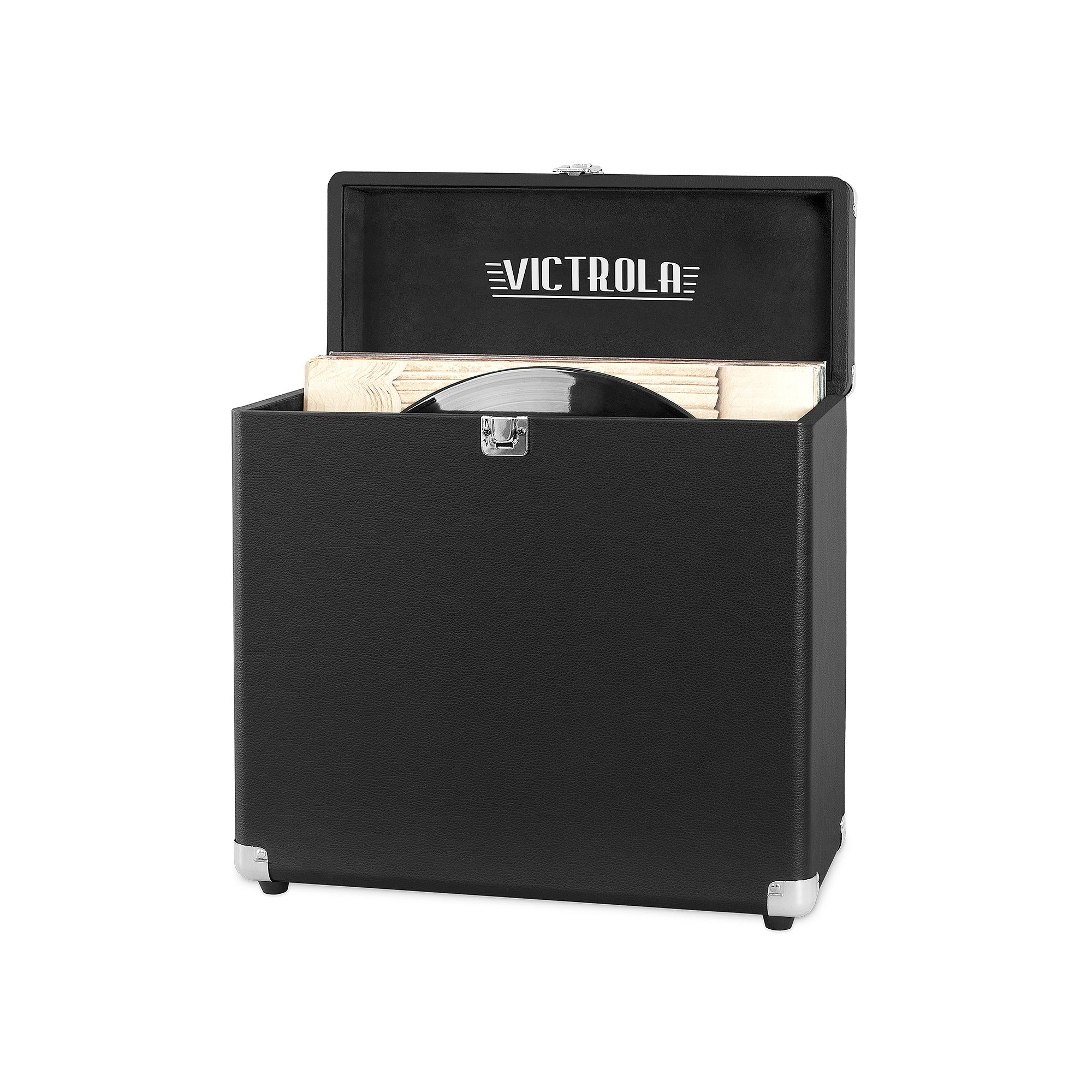 Victrola Collector Storage Case for Vinyl Turntable Records, Black