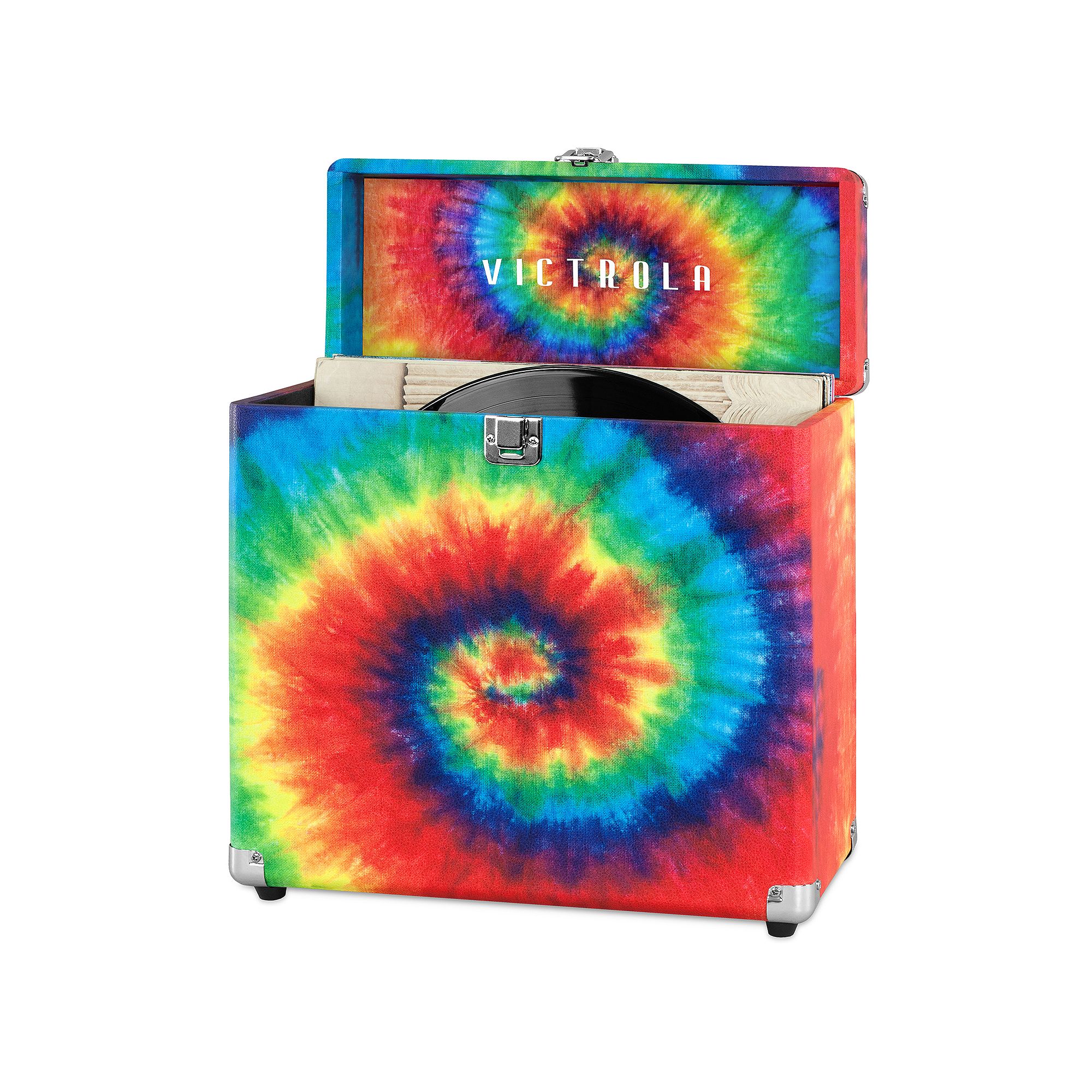 Victrola Collector Storage Case for Vinyl Turntable Records, Tie Dye