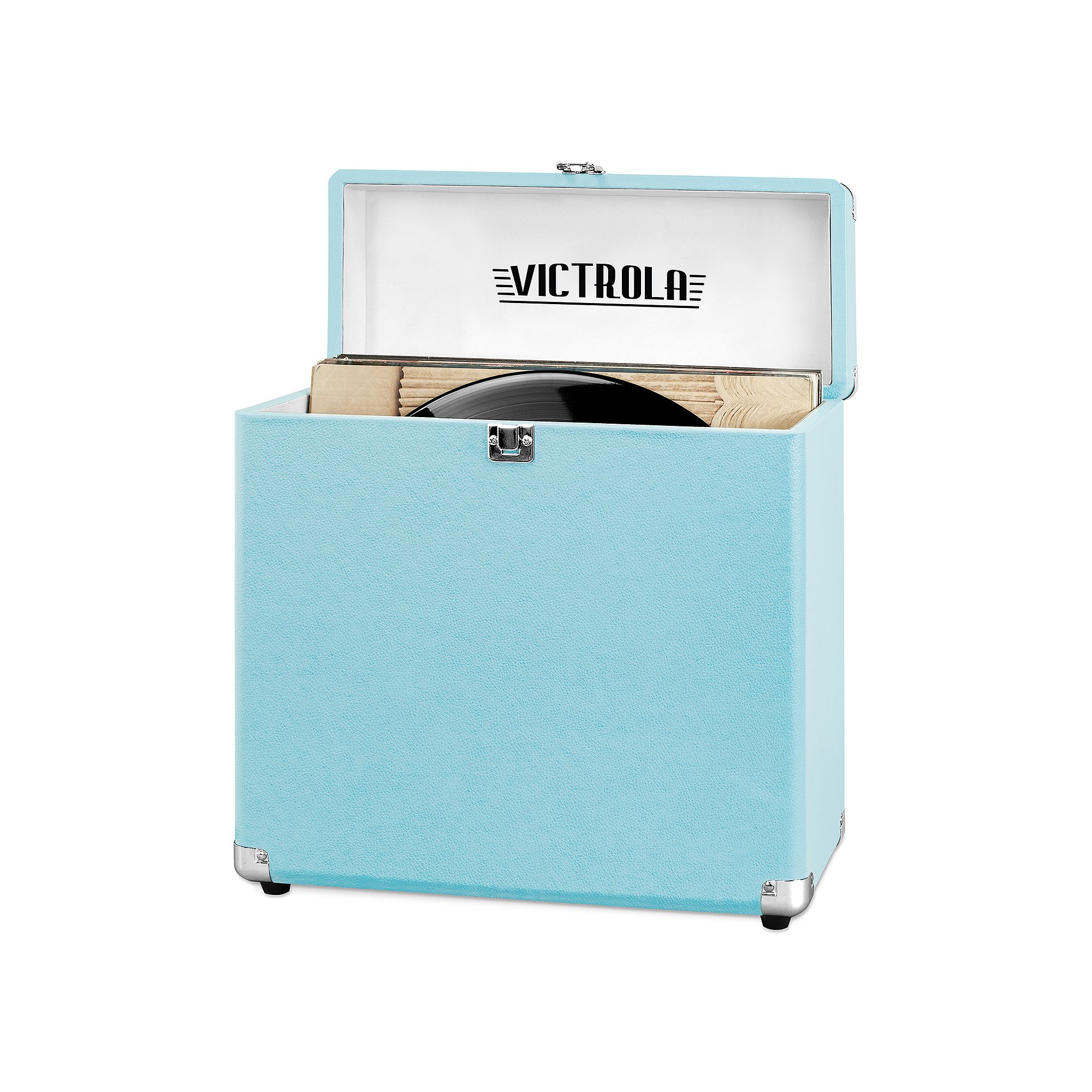 Victrola Collector Storage Case for Vinyl Turntable Records, Turquoise