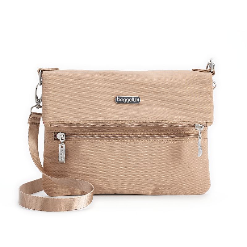 UPC 741980865523 product image for Baggallini Flip Zip Crossbody Bag, Dark Beige | upcitemdb.com