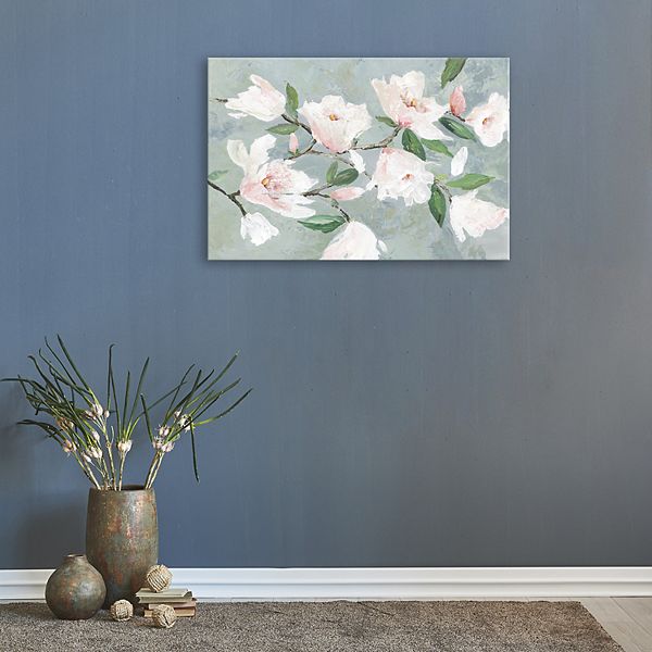 Artissimo Designs Soft Pink Magnolias Canvas Wall Art