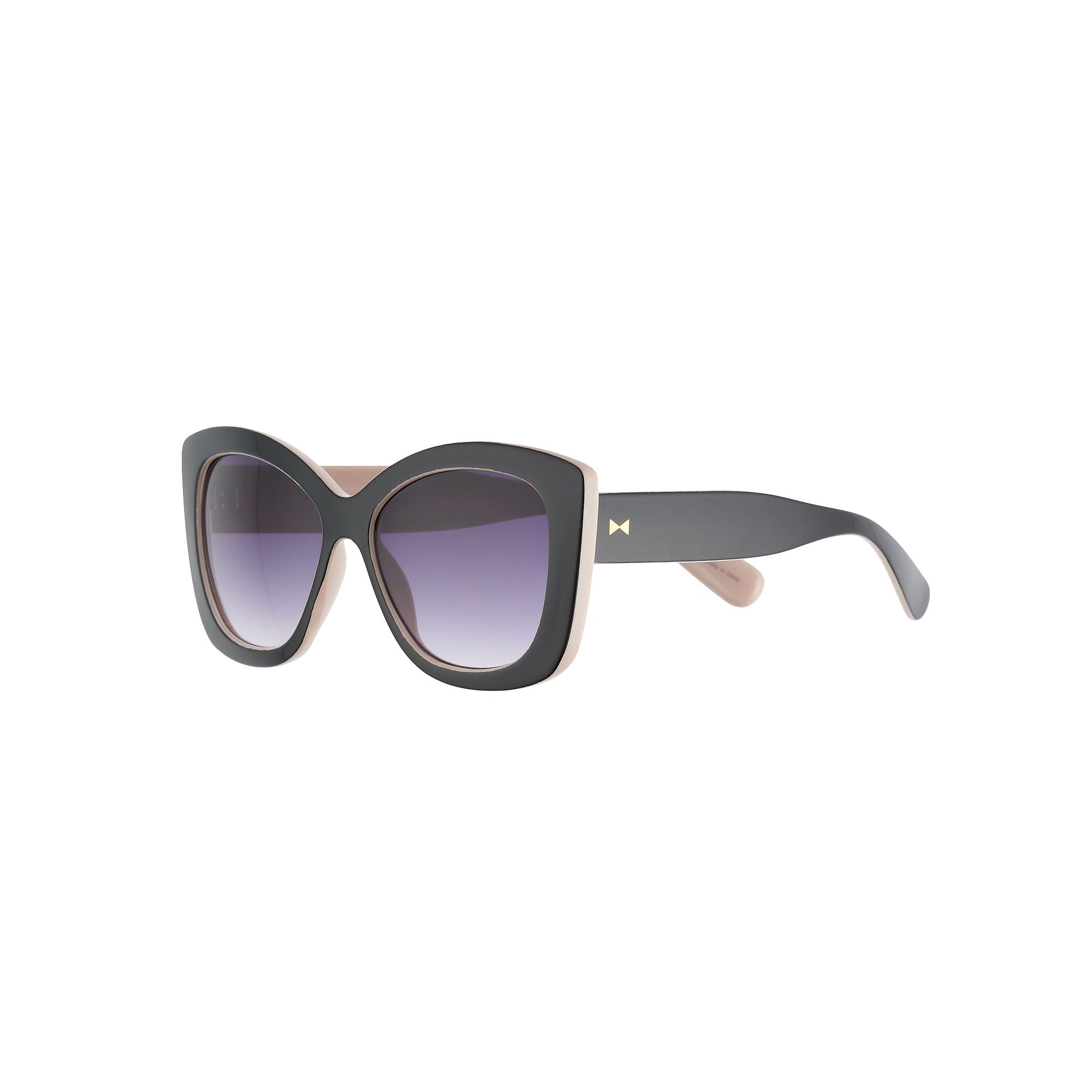 Womens LC Lauren Conrad Tortoise Cats-Eye Sunglasses, Black Pink