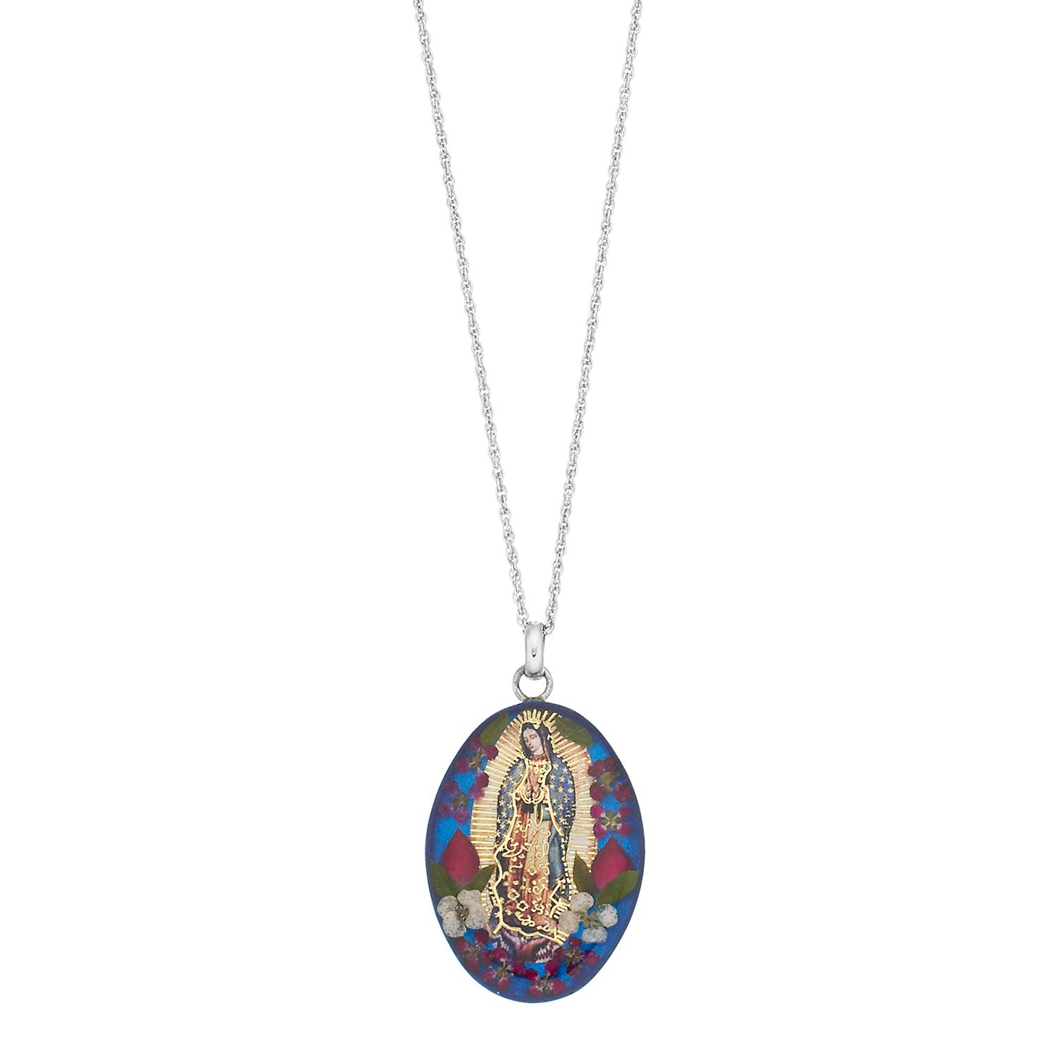 virgin mary heart necklace