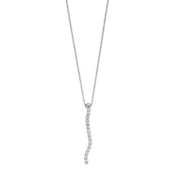 Argento Bella Sterling Silver Cubic Zirconia Drop Pendant Necklace