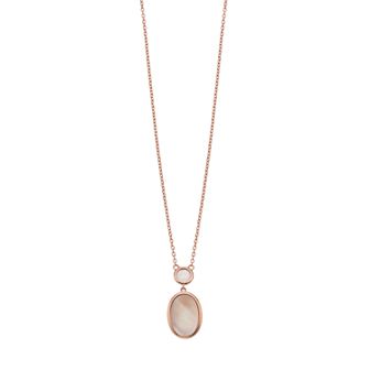 Nautica Rocks 14k Rose Gold Over Silver Mother-of-Pearl & Rose Quartz Oval Pendant Necklace