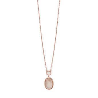 Nautica Rocks 14k Rose Gold Over Silver Mother-of-Pearl & Rose Quartz Oval Pendant Necklace