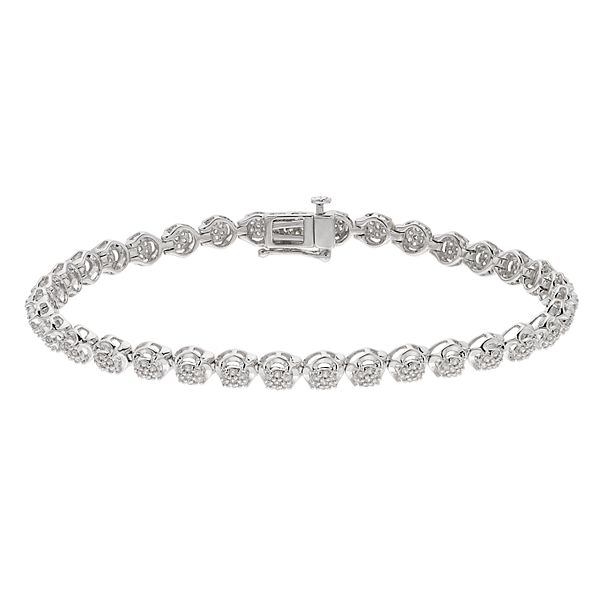 Sterling Silver 1 Carat T.W. Diamond Tennis Bracelet