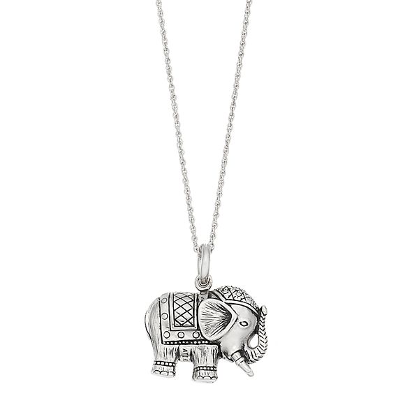 Sterling Silver Elephant Pendant Necklace