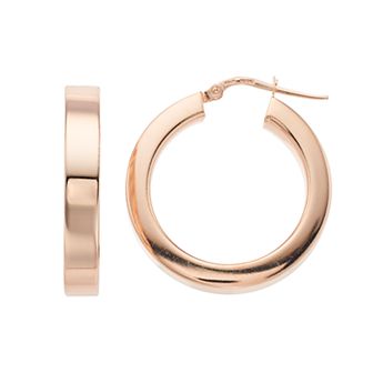 Sterling Silver Hollow Square Hoop Earrings