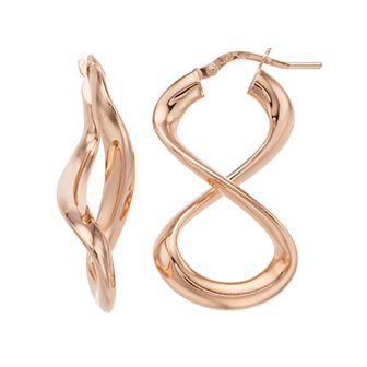 Sterling Silver Hollow Infinity Drop Earrings