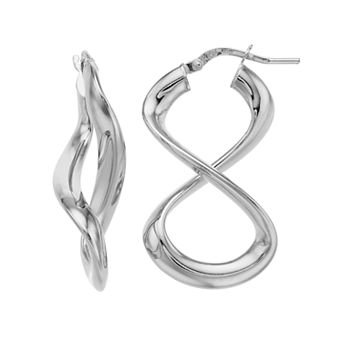 Argento Bella Sterling Silver Hollow Infinity Drop Earrings